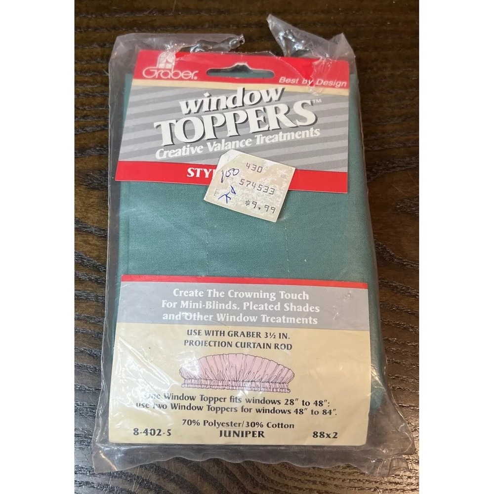 Vintage Graber Window Toppers Valence Treatments 28"-48" Juniper NOS New